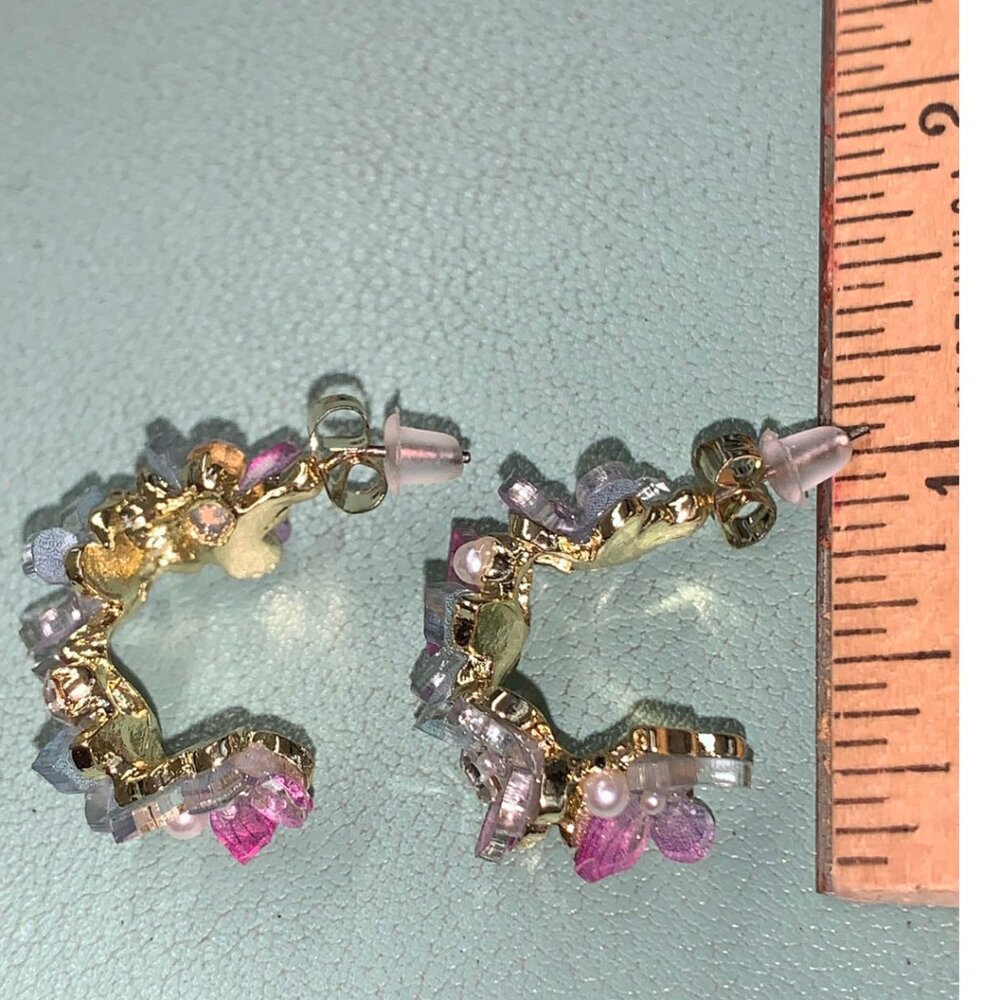 Butterfly and Flower Earrings Rainbow Color - Picture 5 of 6